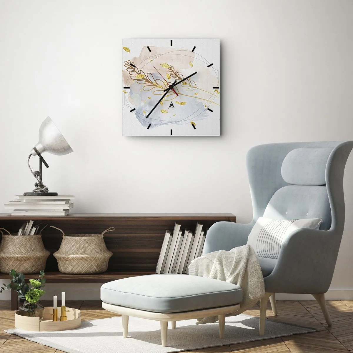 Wandklok - Klok - Gouden explosie - 30x30 cm