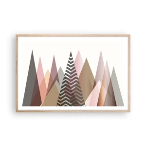 Een poster in een licht eiken lijst - Piramidaal uitzicht - 91x61 cm