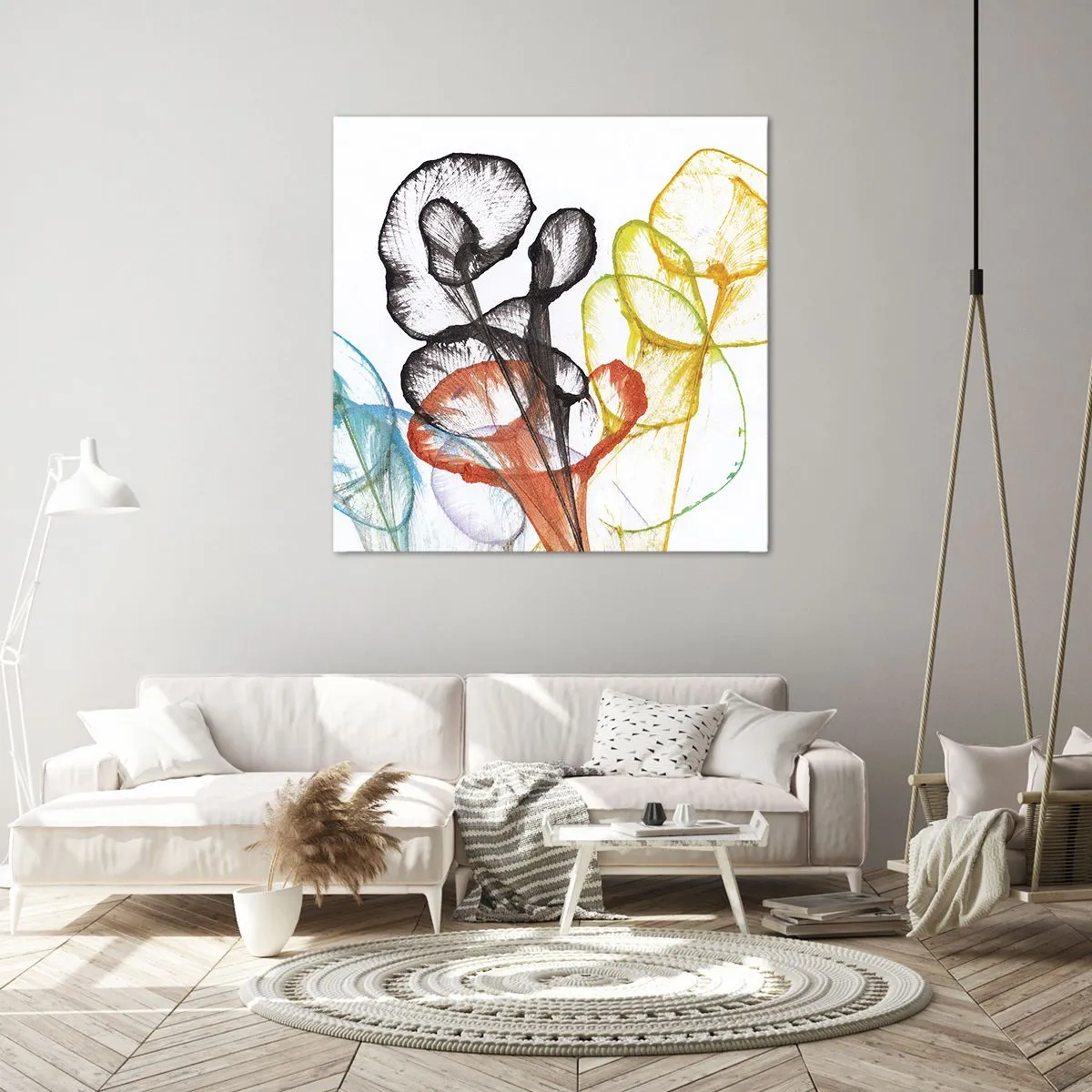 Schilderen op canvas - Bloemen met een ziel - 70x70 cm