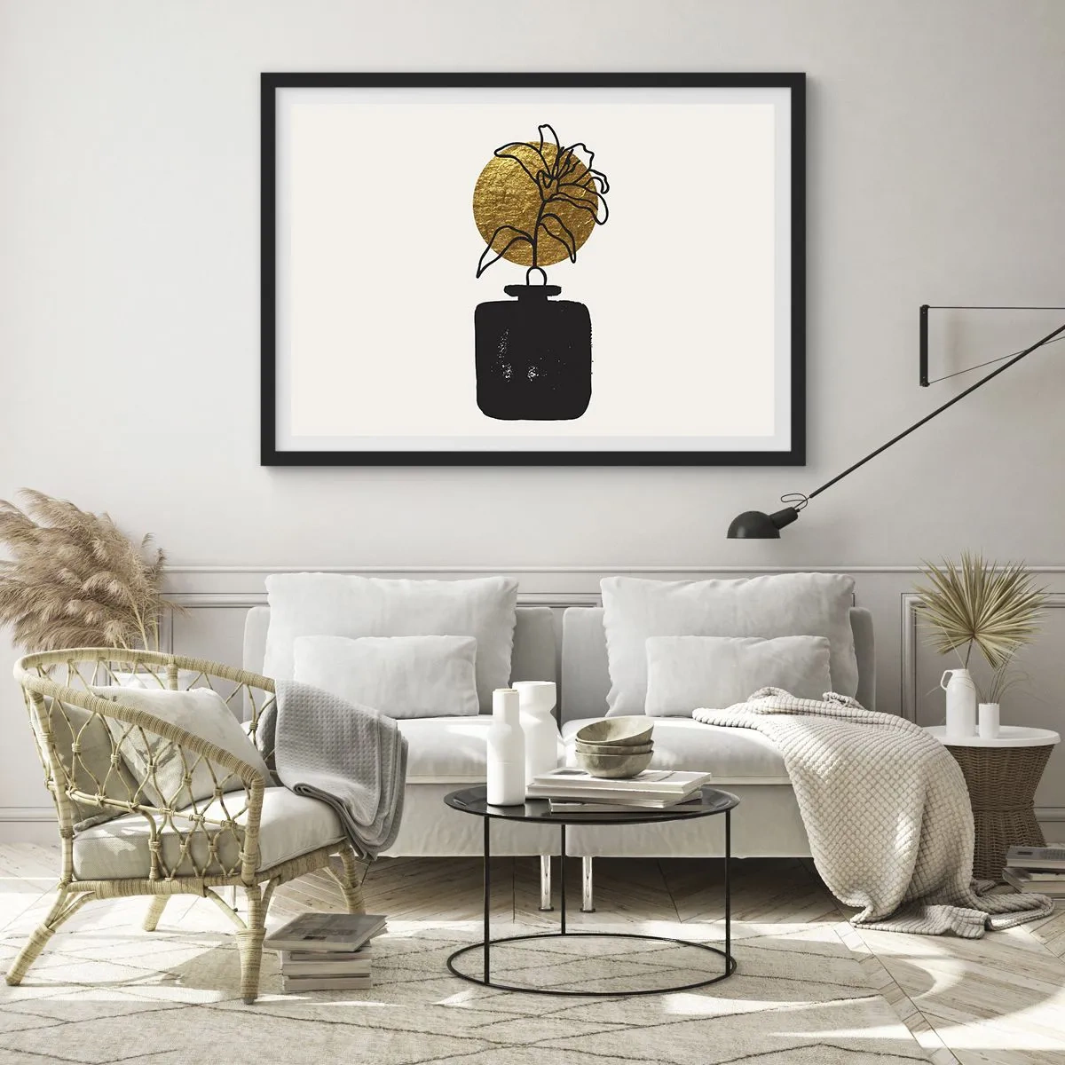 Poster in een zwarte lijst - Schoonheid is goud waard - 70x50 cm