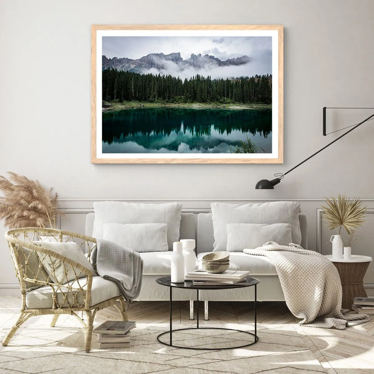 Een poster in een licht eiken lijst - Stil, stil, laten we het drinkwater niet wakker maken... - 100x70 cm