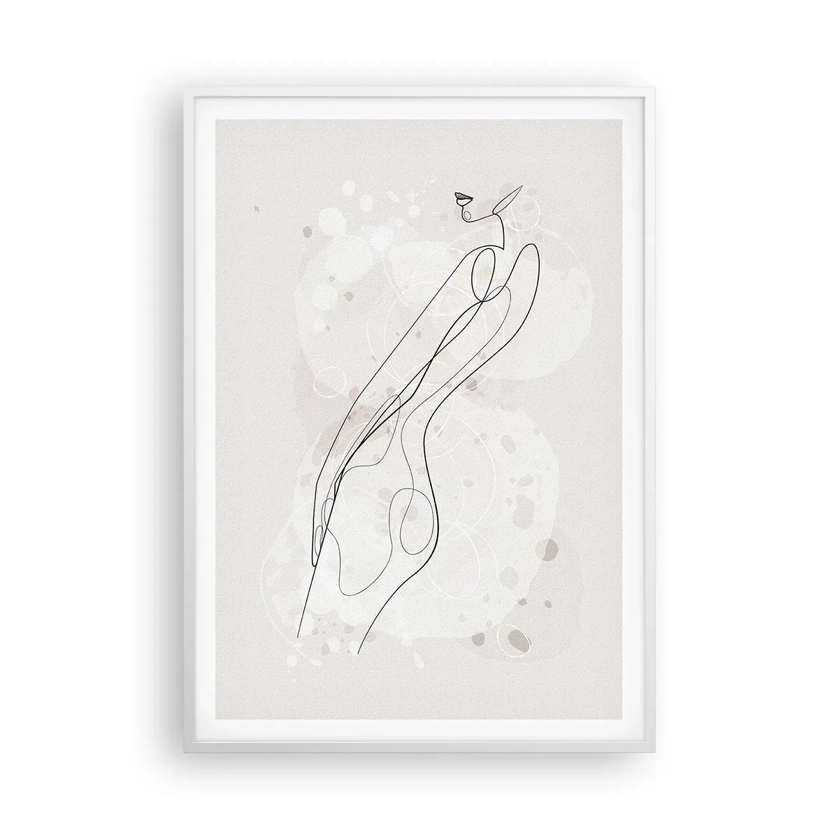 Poster in een witte lijst - De blik dwaalt af - 70x100 cm