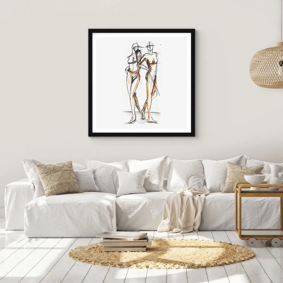 Poster in een zwarte lijst - Een studie van genade - 60x60 cm