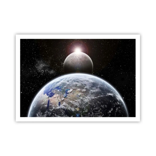 Poster - Kosmisch landschap - zonsopgang - 100x70 cm