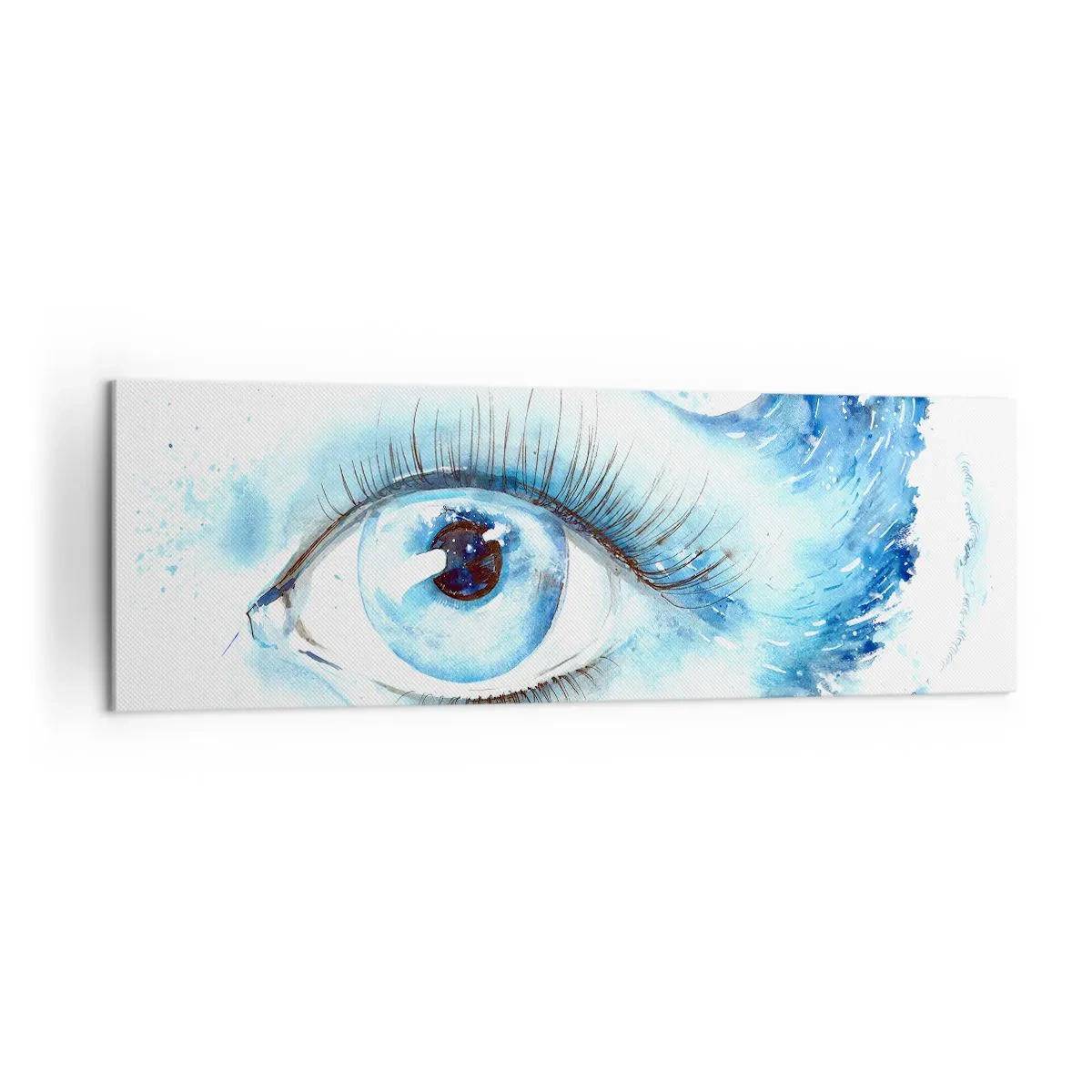 Schilderen op canvas - Dompel jezelf onder in het blauw van de blik - 160x50 cm