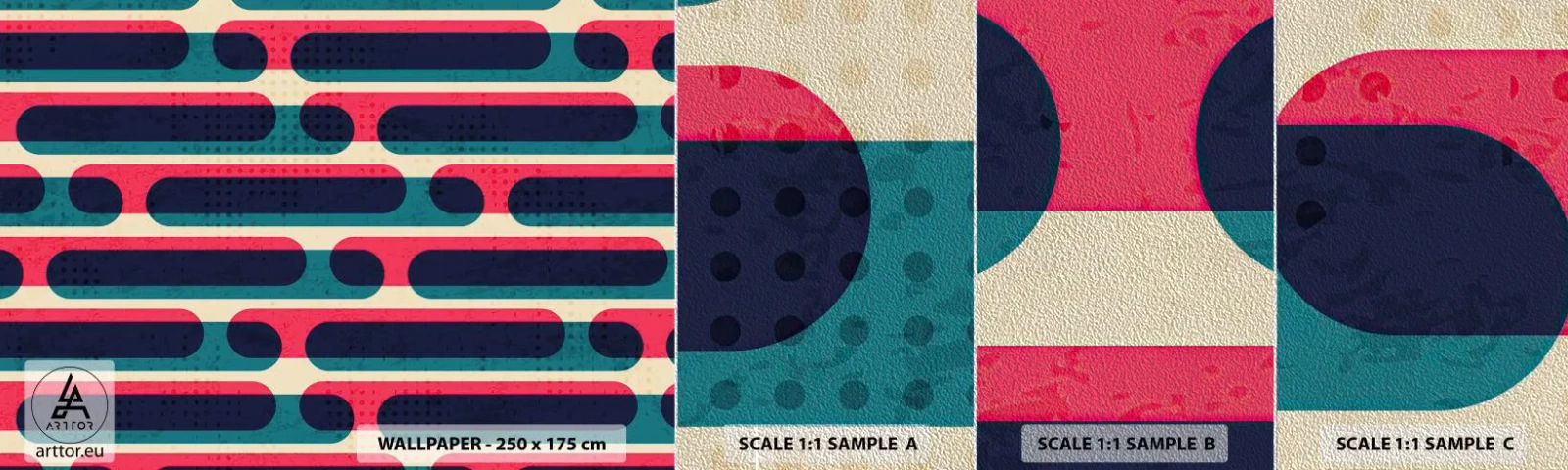 Fotobehang Monster Premium Sand - In de diepte en vooruit - Abstractie, Deel, Moderne kunst - 100x30 cm