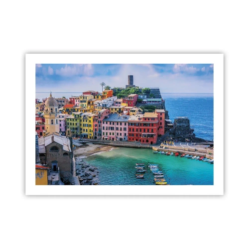 Poster - Mediterrane magische stad - 70x50 cm