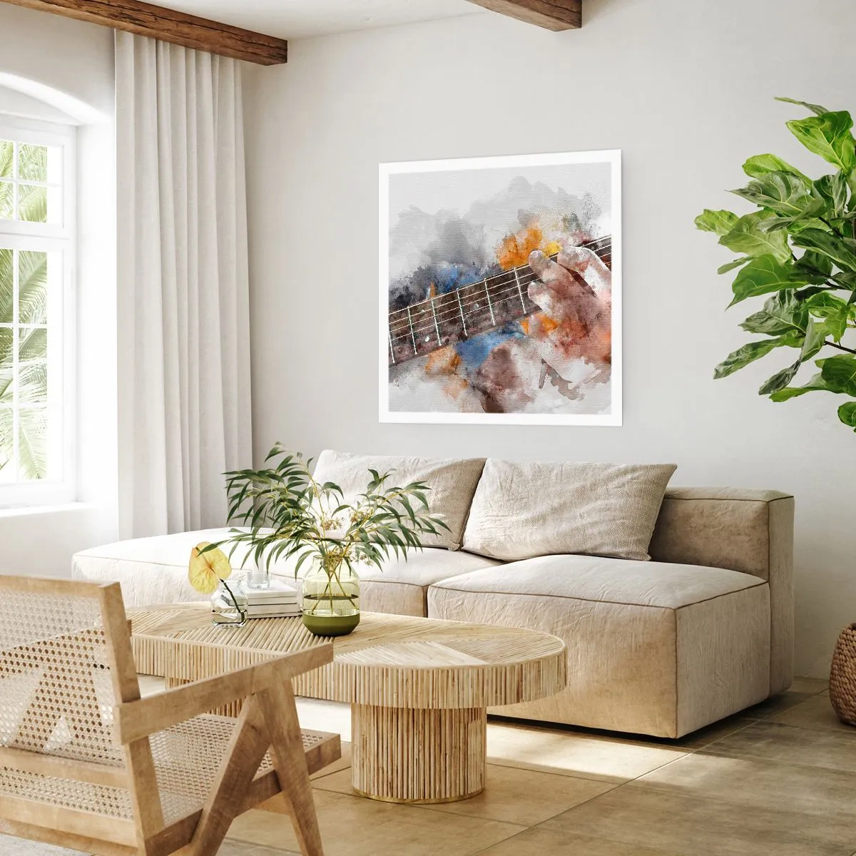 Poster - Poëzie tussen de snaren - 60x60 cm