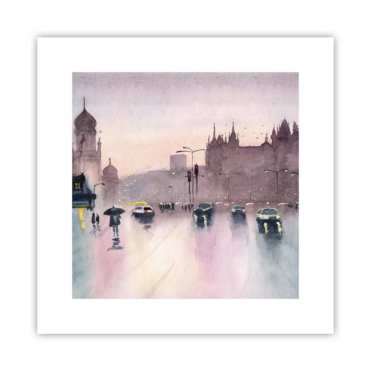 Poster - In de regenachtige nevel - 30x30 cm