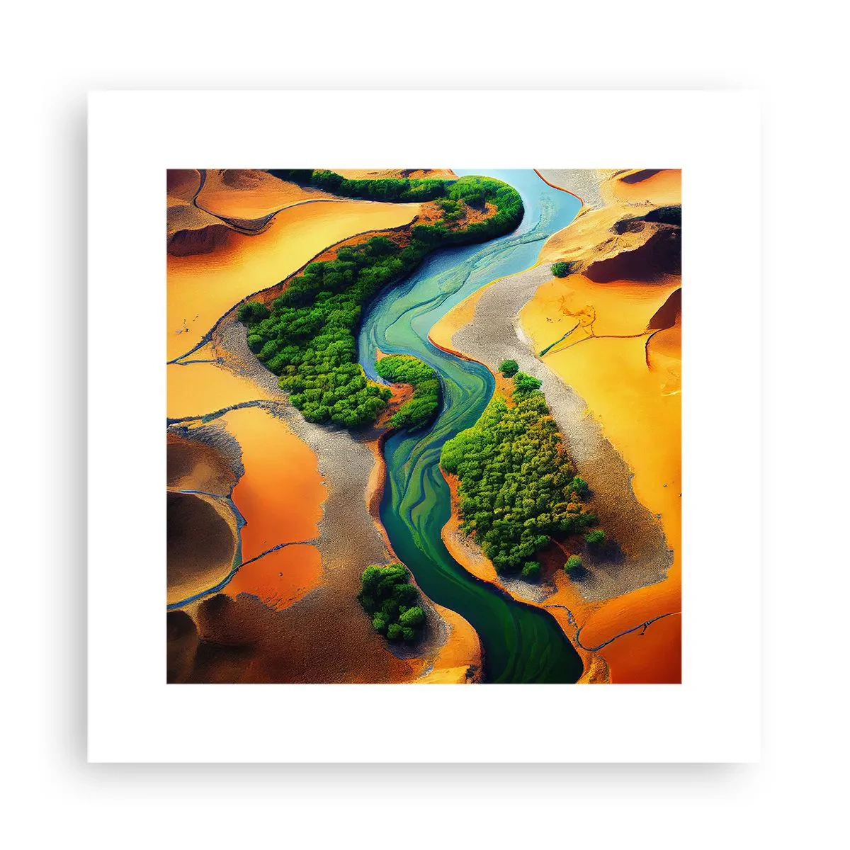Poster - Levengevende rivier - 30x30 cm