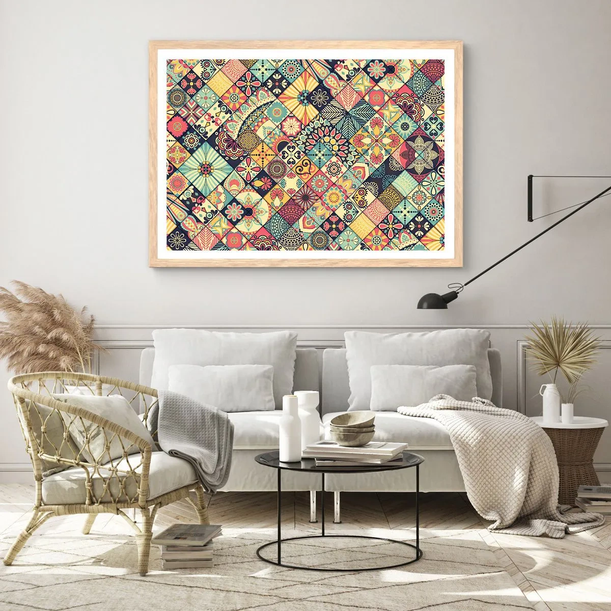 Een poster in een licht eiken lijst - Marokkaanse sfeer - 91x61 cm