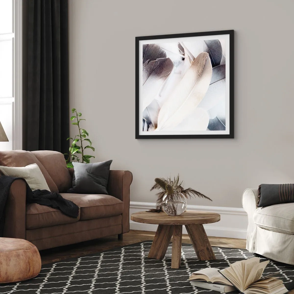 Poster in een zwarte lijst - Bijna engelachtig - 60x60 cm