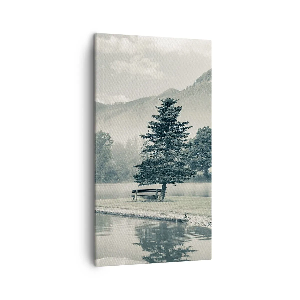 Schilderen op canvas - Het meer slaapt nog - 45x80 cm