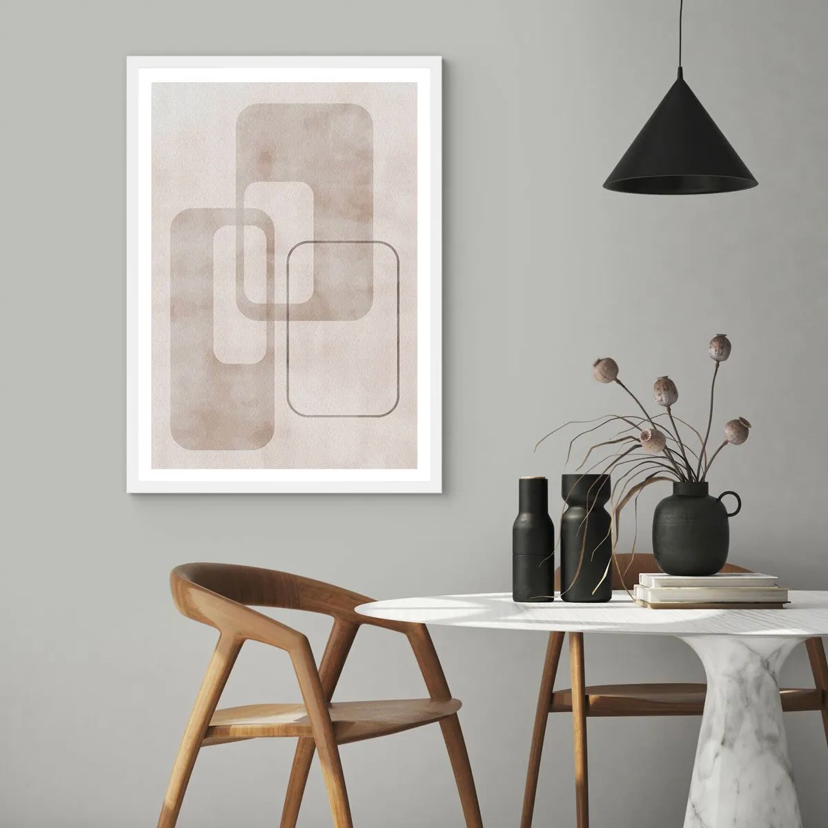Poster in een witte lijst - Geometrische voeg - 50x70 cm