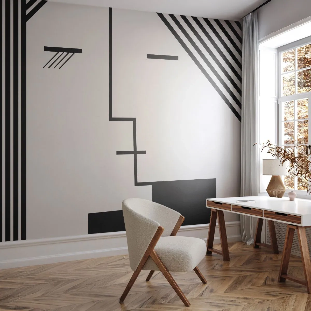 Fotobehang Premium Canvas - Alleen maar een kus - Moderne kunst, Zwart en wit, Gezicht - 250x175 cm