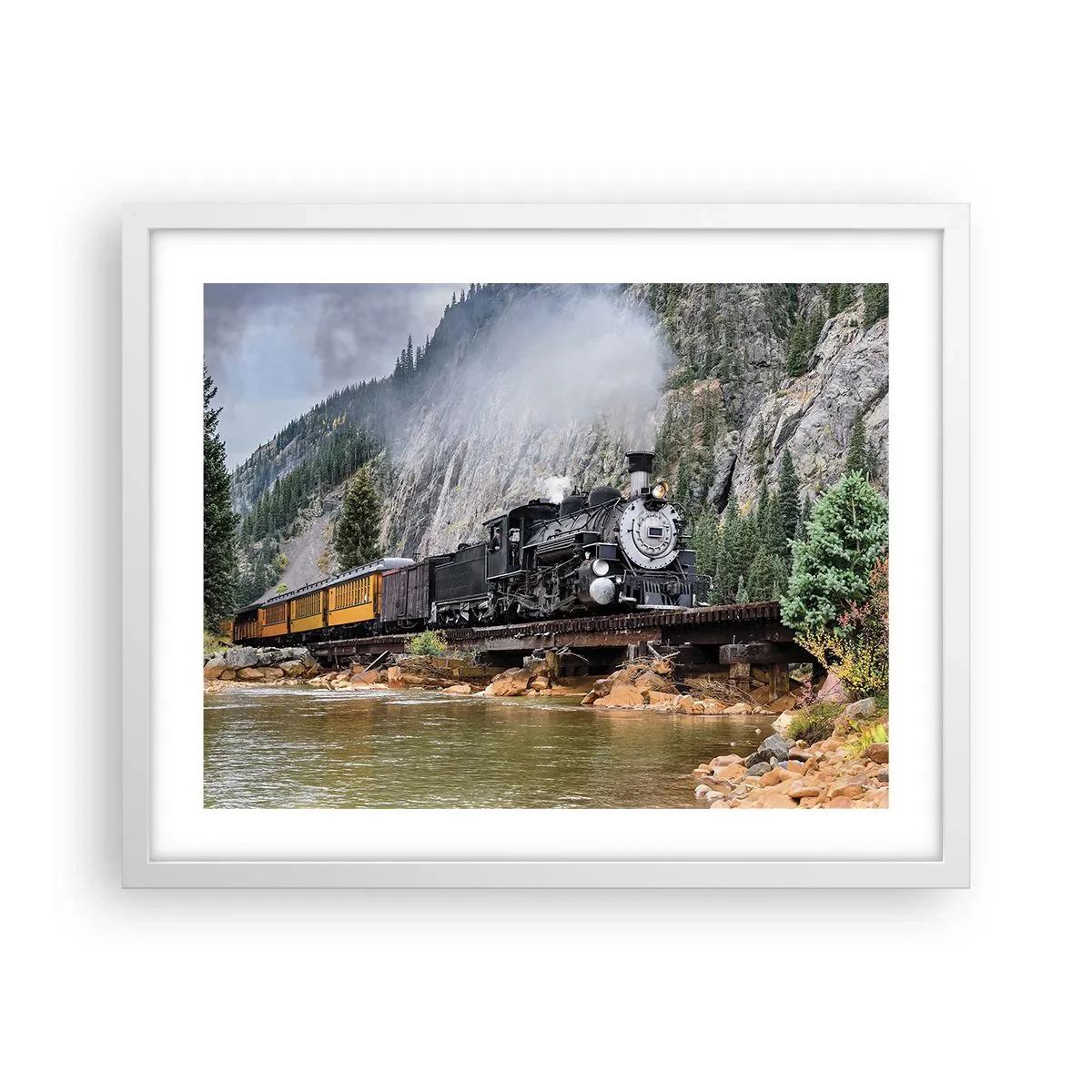 Poster in een witte lijst - Waar wil je naar toe? Waar naar toe? - 50x40 cm