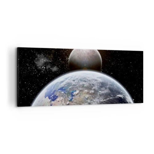 Schilderen op canvas - Kosmisch landschap - zonsopgang - 100x40 cm