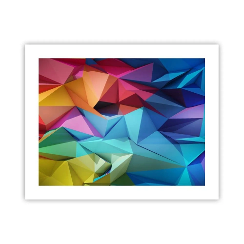 Poster - Regenboog origami - 50x40 cm