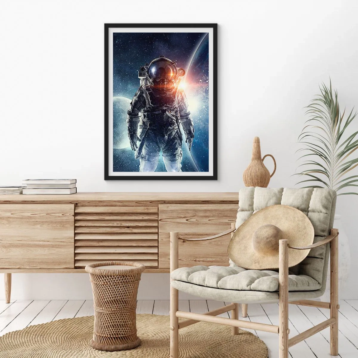 Poster in een zwarte lijst - Ruimte avontuur - 40x50 cm
