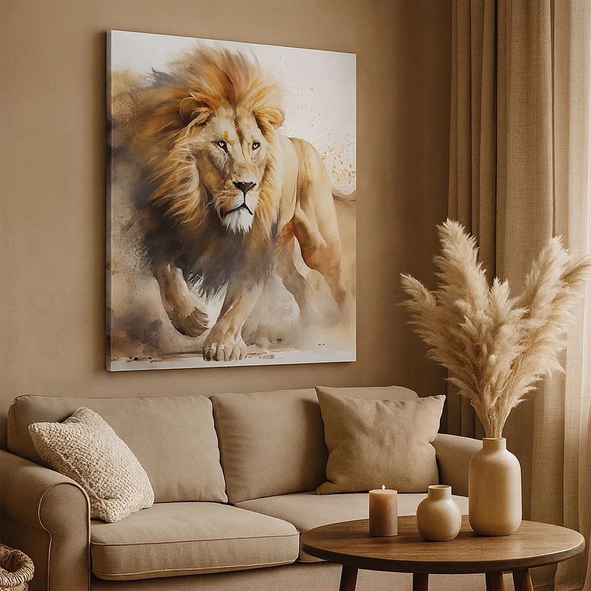 Schilderen op canvas - De koning vertrekt - 30x30 cm