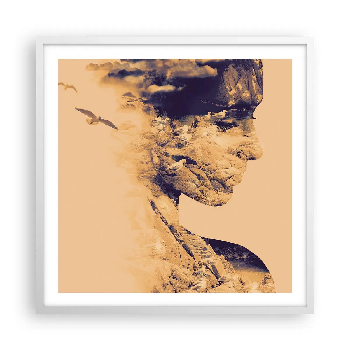 Poster in een witte lijst - Van nature mooi - 60x60 cm