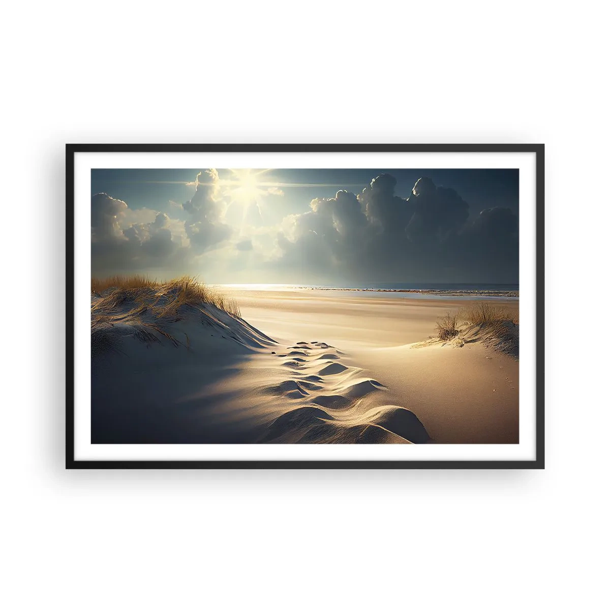 Poster in een zwarte lijst - Een rustgevend landschap - 91x61 cm