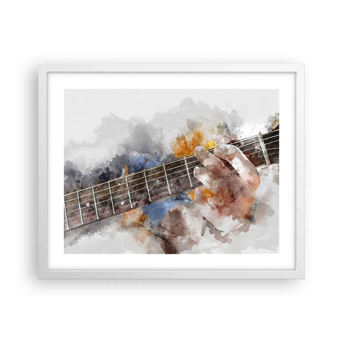 Poster in een witte lijst - Poëzie tussen de snaren - 50x40 cm