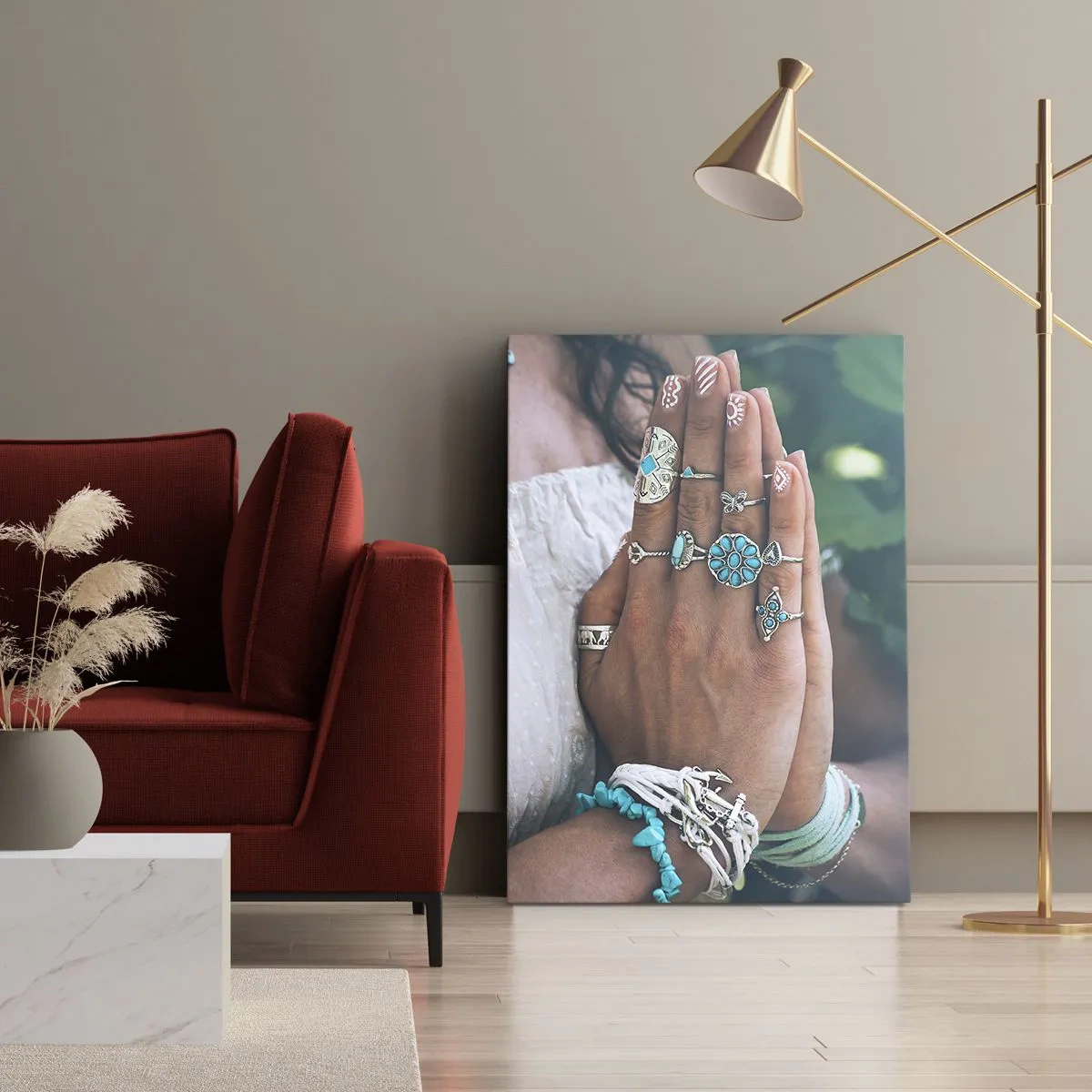 Schilderen op canvas - Welkom in het centrum van het zijn - 45x80 cm