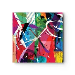 Wandklok - Klok - Snel, levendig en opzwepend - 30x30 cm