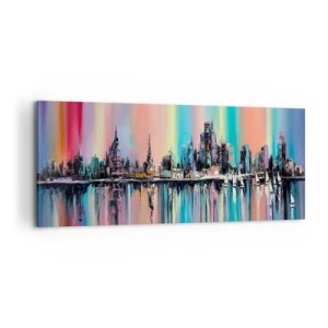 Schilderen op canvas - Om in het licht van de nacht te vallen - 100x40 cm