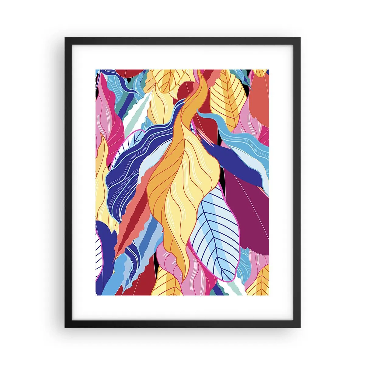 Poster in een zwarte lijst - Een kleurrijke puinhoop - 40x50 cm