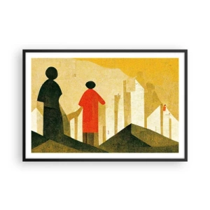Poster in een zwarte lijst - Er is nog een lange weg te gaan - 91x61 cm
