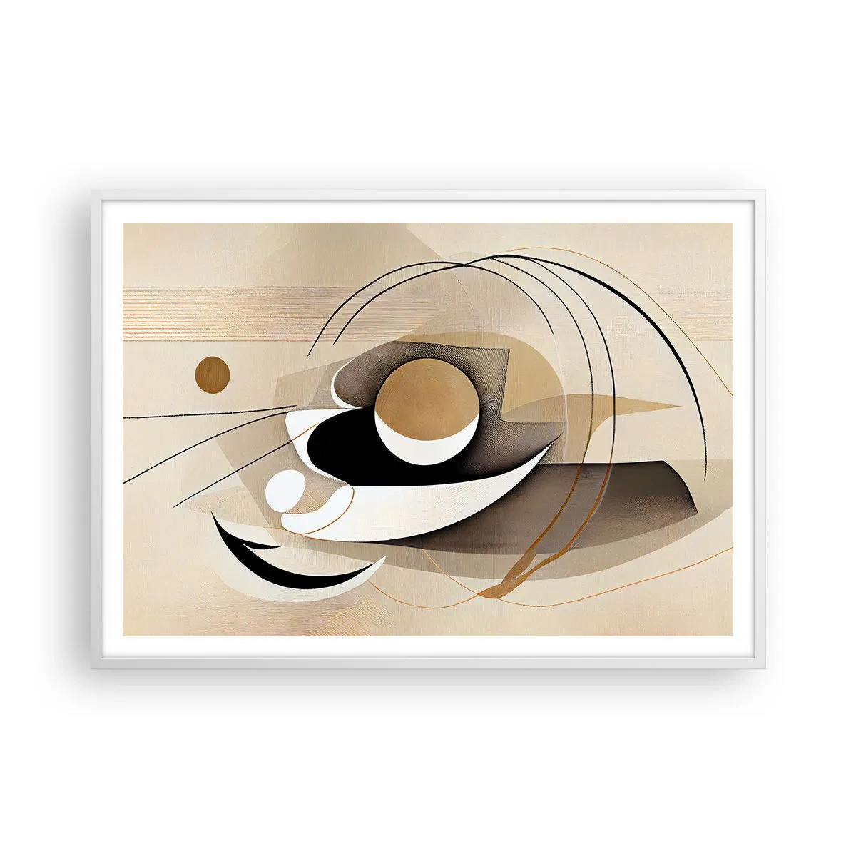Poster in een witte lijst - Compositie: de essentie van de dingen - 100x70 cm