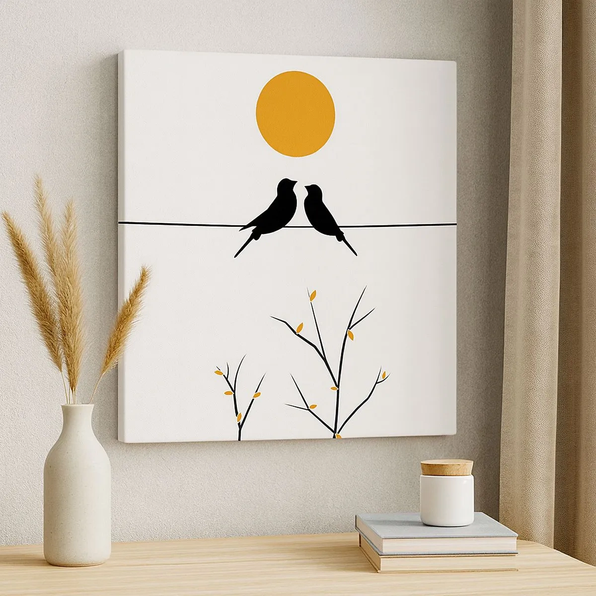 Schilderen op canvas - Nachtegalen avond - 30x30 cm