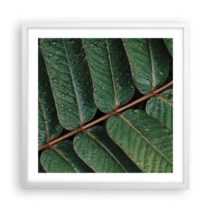 Poster in een witte lijst - In een groen ritme - 50x50 cm