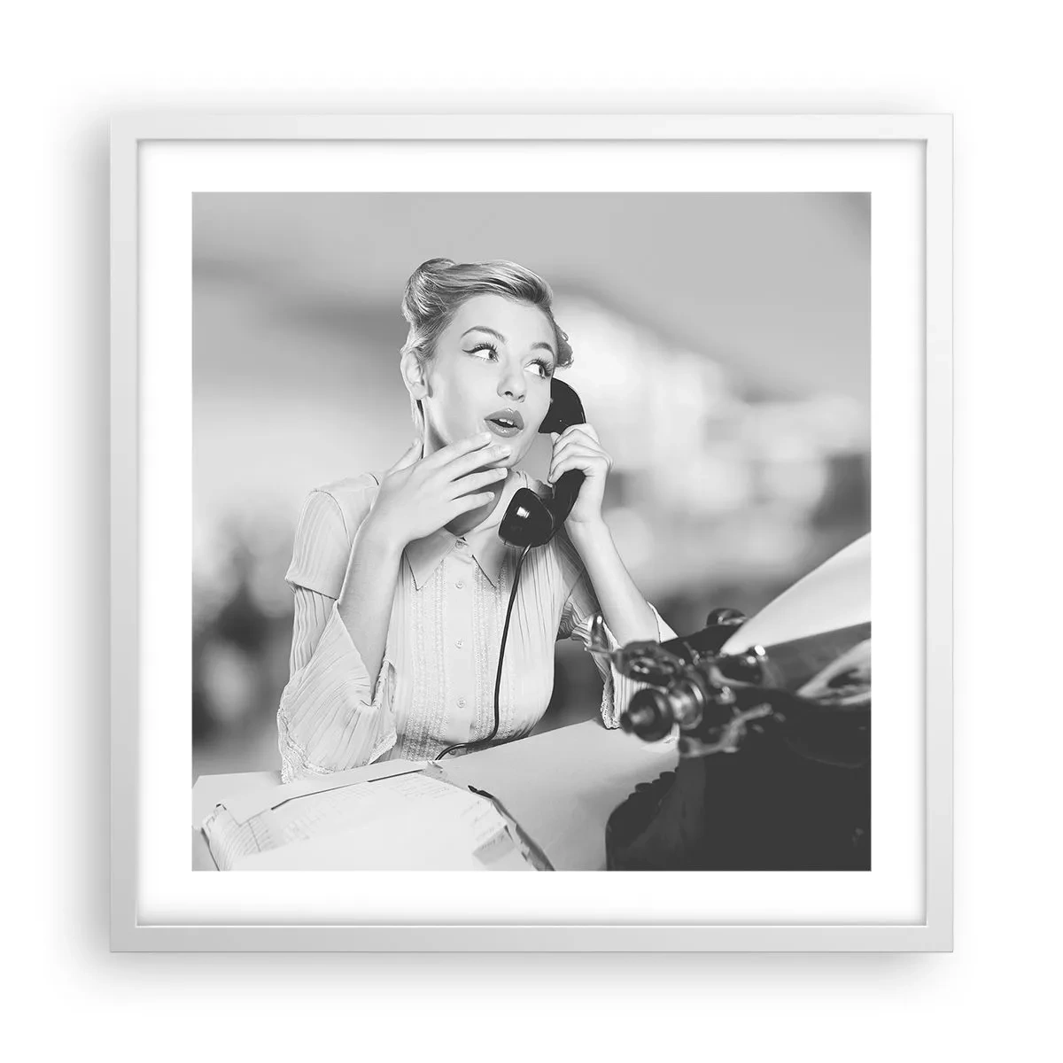 Poster in een witte lijst - Hallo, het zijn de jaren 50. - 50x50 cm