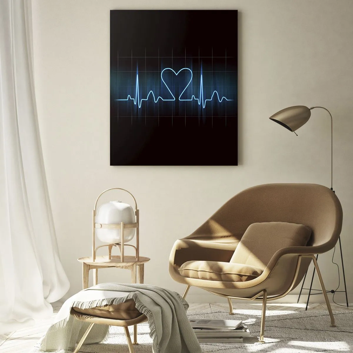 Schilderen op glas - Op het ritme van het hart - 80x120 cm