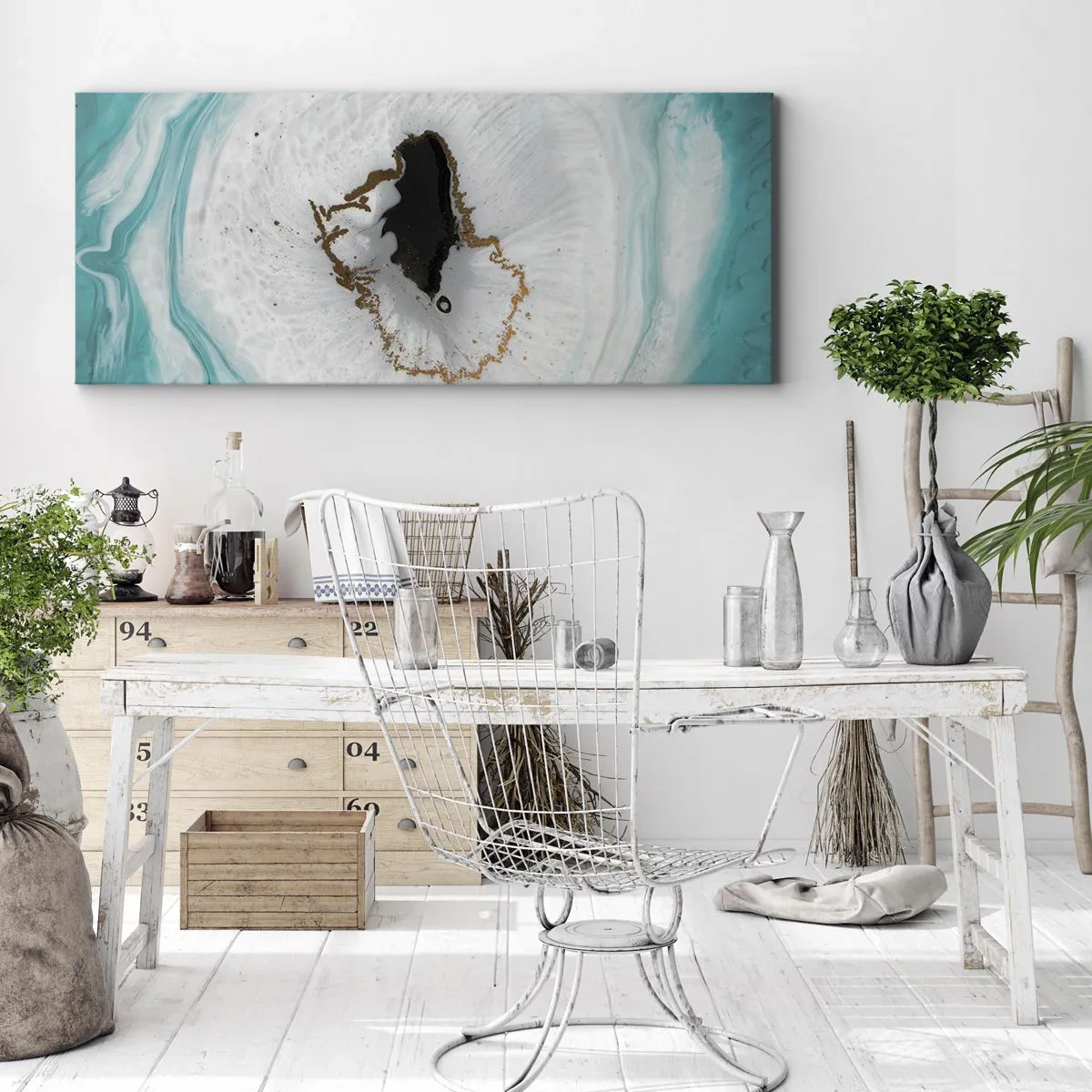 Schilderen op canvas - Binnendringen - 90x30 cm