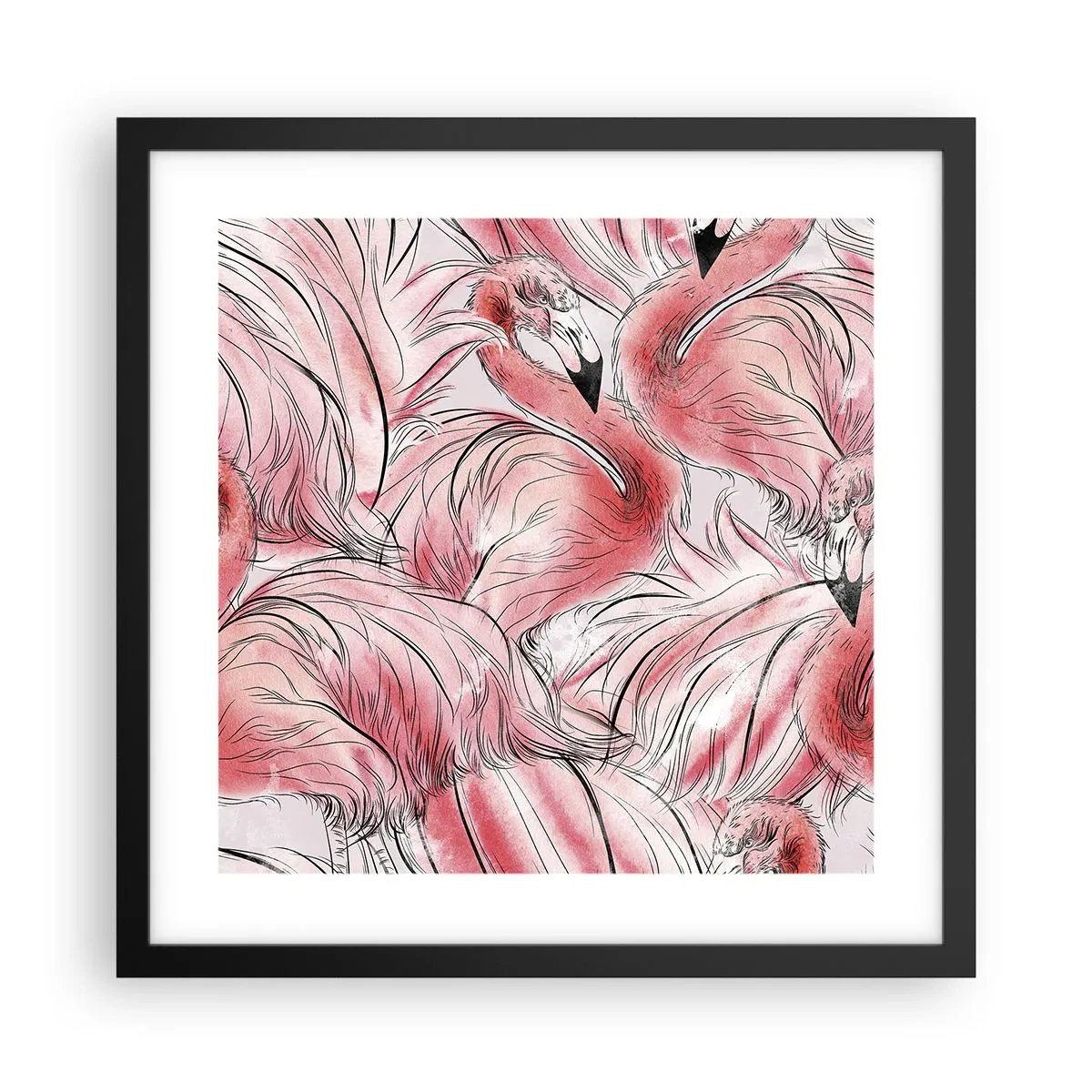 Poster in een zwarte lijst - Vogelcorps de ballet - 40x40 cm