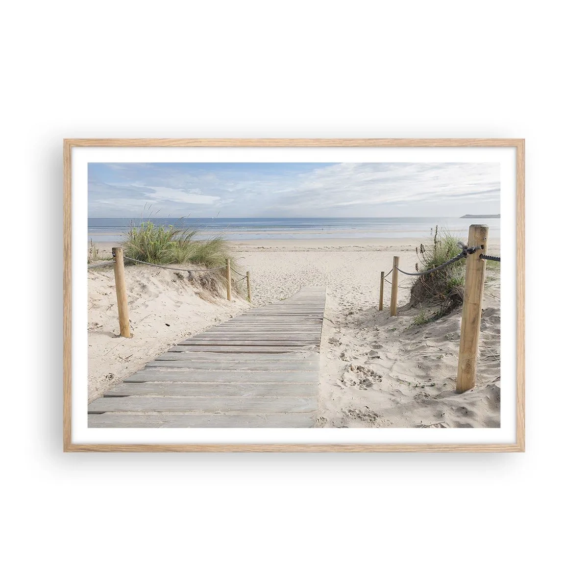 Een poster in een licht eiken lijst - naar de horizon - 91x61 cm