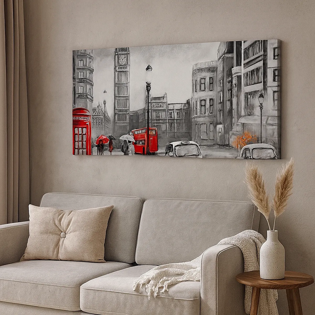 Schilderen op canvas - Helemaal geen grijze stad - 30x30 cm