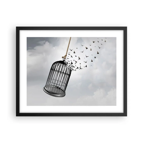 Poster in een zwarte lijst - Geloof ... Hoop ... Vrijheid! - 50x40 cm