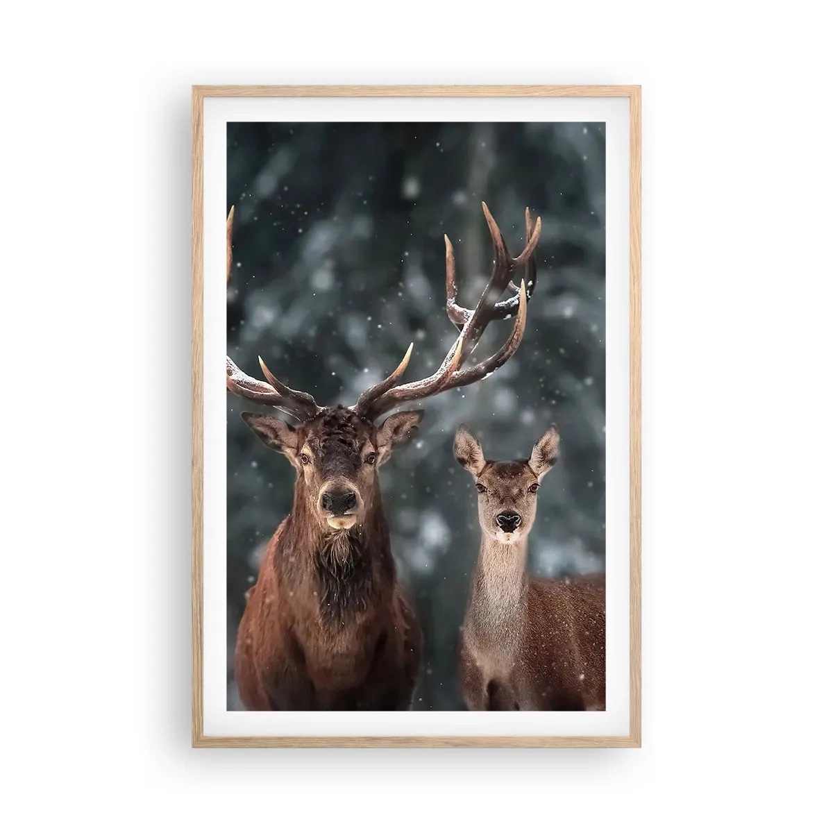 Een poster in een licht eiken lijst - Heer van het bos met zijn vrouw - 61x91 cm