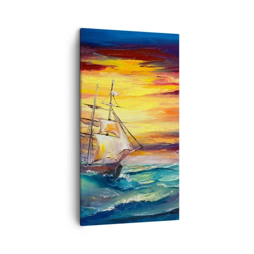 Schilderen op canvas - Dapper onder de golven - 45x80 cm