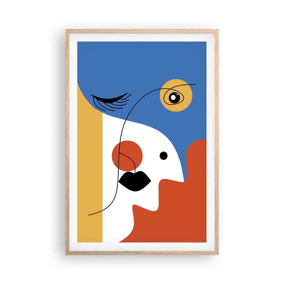 Een poster in een licht eiken lijst - Gedeconstrueerd portret - 61x91 cm