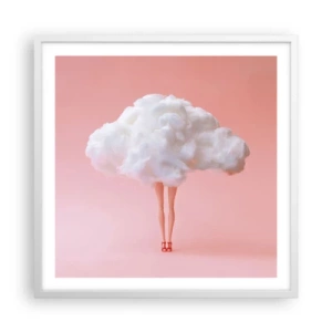 Poster in een witte lijst - Zoete belofte - 60x60 cm