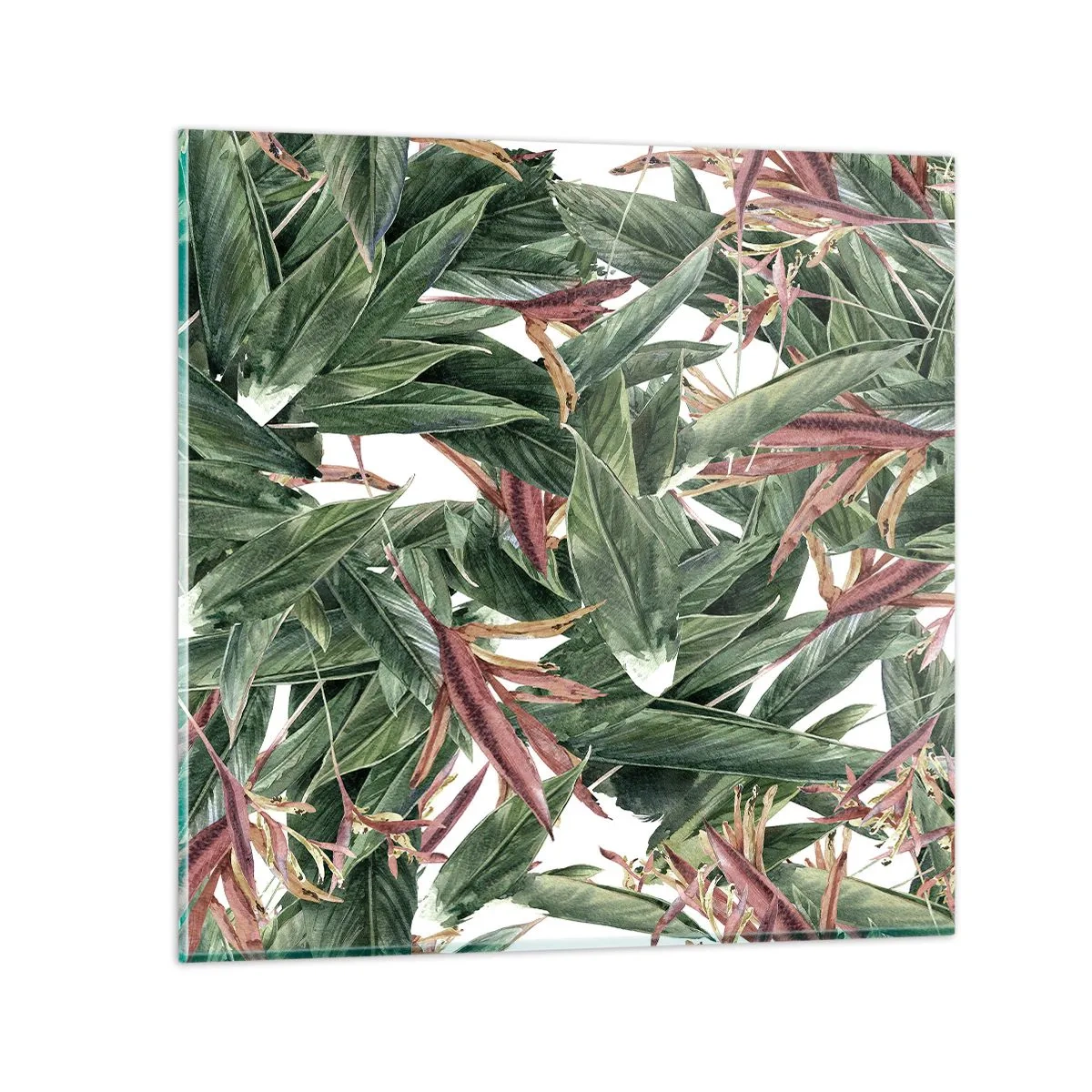 Schilderen op glas - Smaragd-lila struikgewas - 60x60 cm