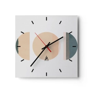 Wandklok - Klok - Een Wiel achter een andere - 30x30 cm