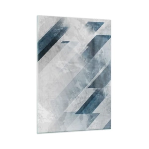 Schilderen op glas - Ruimtelijke compositie - grijze beweging - 50x70 cm