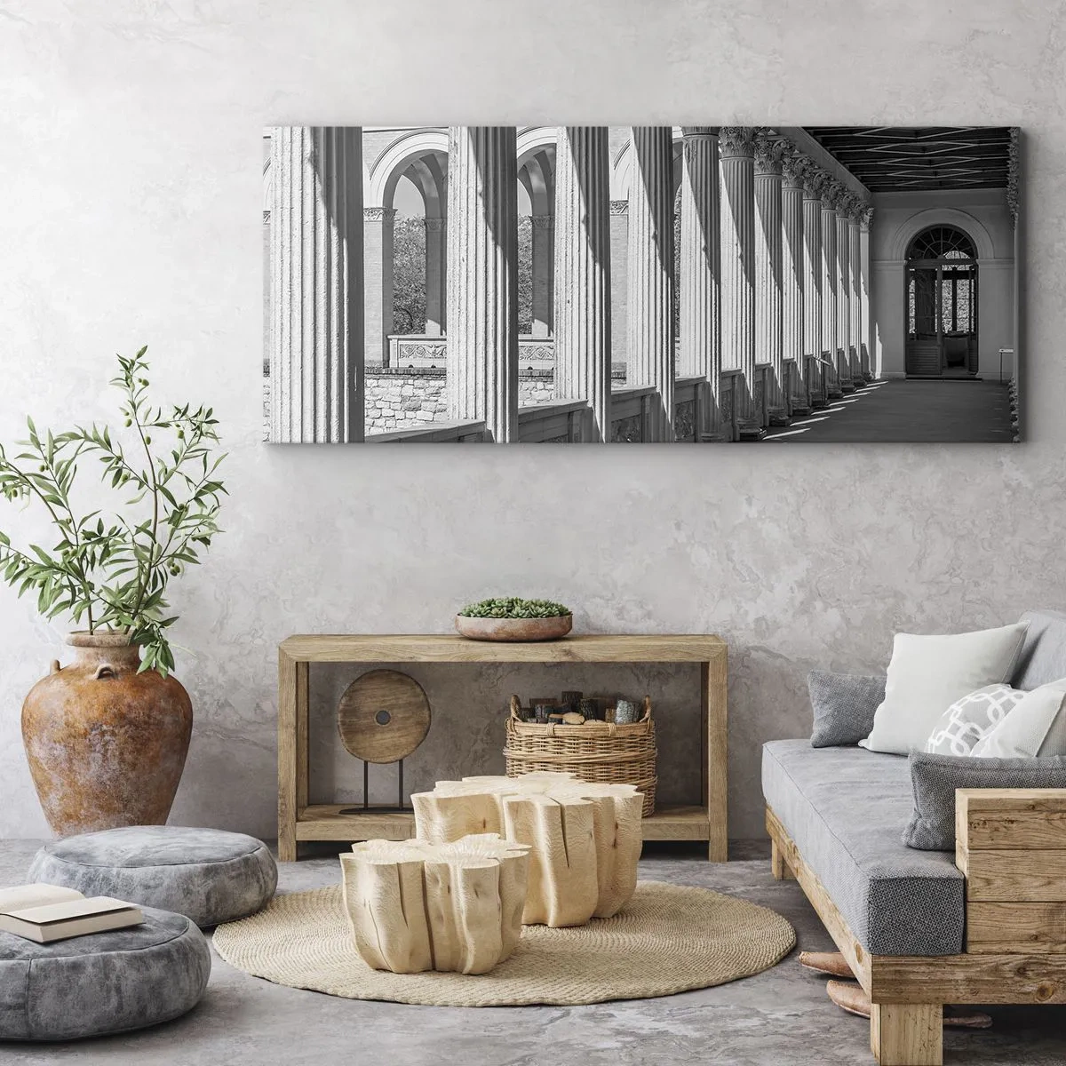 Schilderen op canvas - Zonnige arcade - 100x40 cm